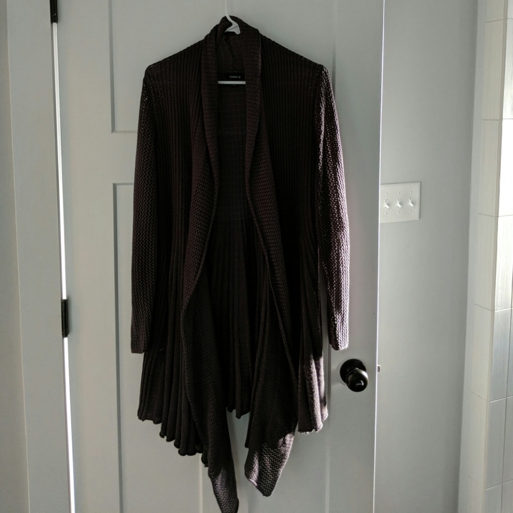 Torrid mixed stitch fit and flare cardigan